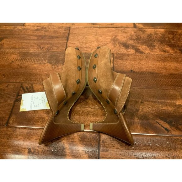 Cole Haan Brown Suede Slide Mules W/ Harness & Studded Detail, Size 6 (US) - Picture 7 of 10